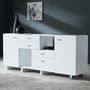 Chest of drawers-WHITE LABEL-Commode 4 tiroirs + 2 portes Mallow