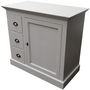 Farinier cabinet-MADE IN MEUBLES-Petit farinier 1 porte 3 tiroirs en pin massif gri