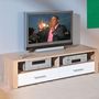 Media unit-WHITE LABEL-Meuble TV ABSOLUTO 2 tiroirs et 2 niches en bois b