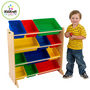 Storage unit for kids-KidKraft-Meuble de rangement en bois 12 bacs pour enfant