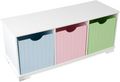 Storage unit for kids-KidKraft-Banc de rangement en bois avec tiroirs pastels 99x
