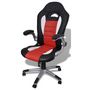 Office armchair-WHITE LABEL-Fauteuil de bureau sport cuir noir/rouge