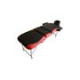 Massage table-WHITE LABEL-Table de massage bicolore noir/rouge aluminium 3 zones