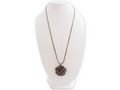 Necklace-WHITE LABEL-Chaîne longue pendentif en rose argentée et strass
