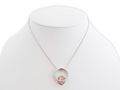 Necklace-WHITE LABEL-Collier pendentif bague avec strass et pierre rose