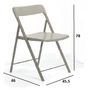 Folding chair-WHITE LABEL-Lot de 2 chaises pliantes KULLY gris taupe