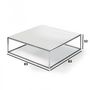 Square coffee table-WHITE LABEL-Table basse carré MIMI XL blanc céruse structure c