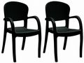 Chair-WHITE LABEL-Lot de 2 chaises TEMPTRESS empilable design noir b