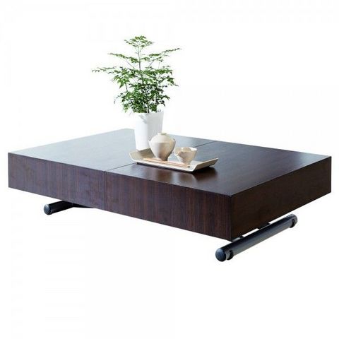 WHITE LABEL - Rectangular coffee table-WHITE LABEL-Table basse relevable et extensible Aurora