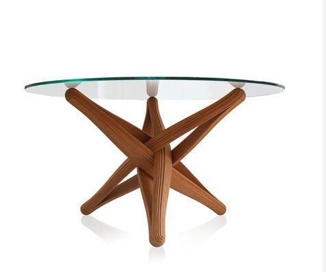 PLANKTON avant garde design - Round diner table-PLANKTON avant garde design-Lock bamboo dining table