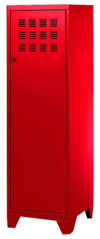 PHSA - Bedroom Wardrobe-PHSA-Armoire 1 porte en métal rouge 40x40x134cm
