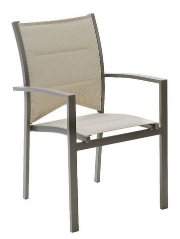 WILSA GARDEN - Garden armchair-WILSA GARDEN-Fauteuil de jardin modulo gris en aluminium et tex