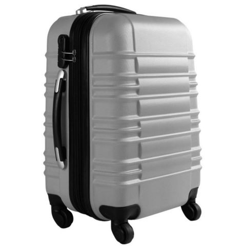 WHITE LABEL - Suitcase with wheels-WHITE LABEL-Lot de 4 valises bagage abs bleu