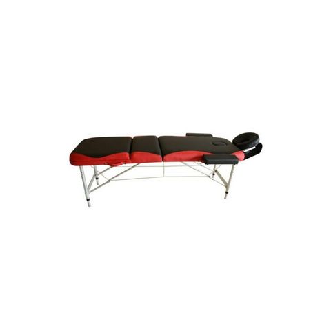 WHITE LABEL - Massage table-WHITE LABEL-Table de massage bicolore noir/rouge aluminium 3 zones