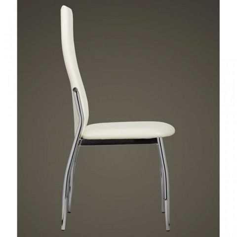 WHITE LABEL - Chair-WHITE LABEL-4 Chaises de salle a manger blanches