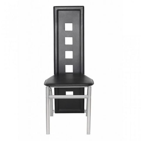 WHITE LABEL - Chair-WHITE LABEL-6 Chaises de salle a manger noires