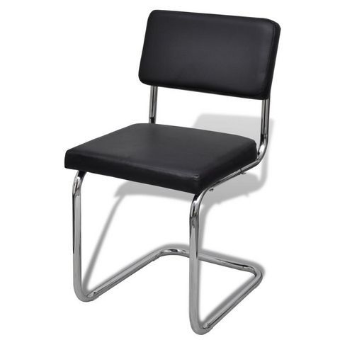 WHITE LABEL - Chair-WHITE LABEL-6 Chaises de salle a manger noir