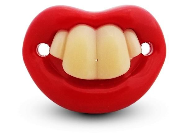 WHITE LABEL - Pacifier-WHITE LABEL-Sucette et drôle tétine avec 4 dents en silicone H