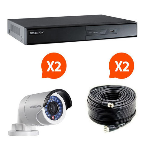 HIKVISION - Security camera-HIKVISION-Video surveillance Pack 2 caméras Kit 1 HIK Vision