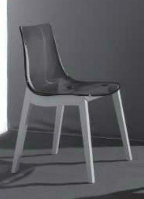 WHITE LABEL - Chair-WHITE LABEL-Chaise design ORBITAL WOOD plexiglas fumé et hêtre