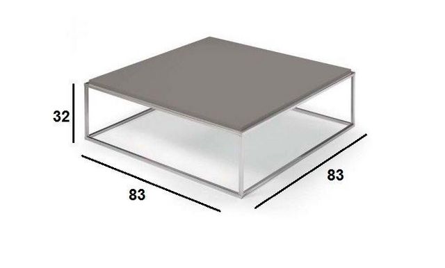 WHITE LABEL - Square coffee table-WHITE LABEL-Table basse carré MIMI design taupe