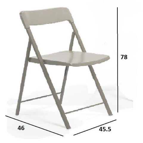 WHITE LABEL - Folding chair-WHITE LABEL-Lot de 2 chaises pliantes KULLY gris taupe