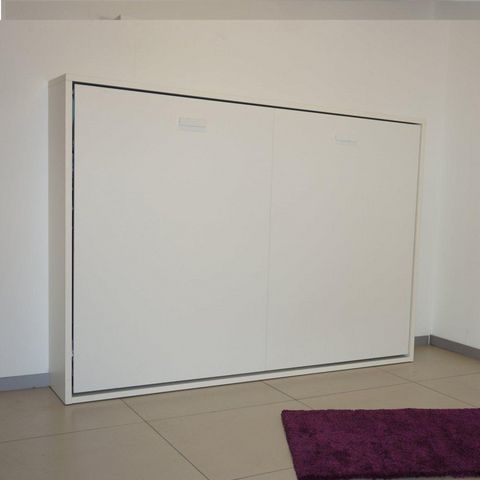 WHITE LABEL - Fold Away bed-WHITE LABEL-Armoire lit horizontale escamotable STRADA blanc m