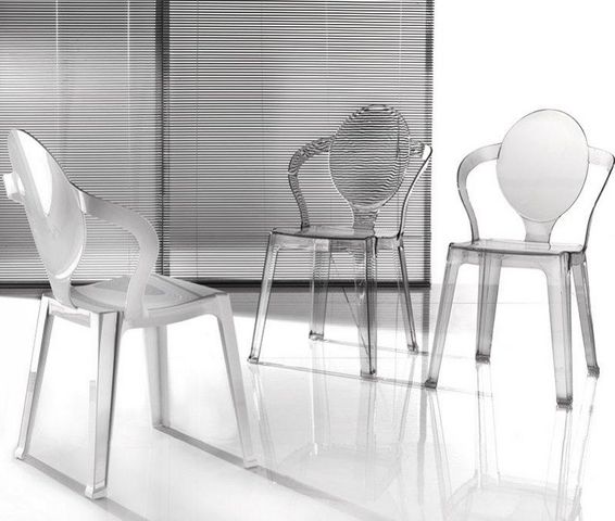 WHITE LABEL - Chair-WHITE LABEL-Lot de 2 chaises SPOT design fumée