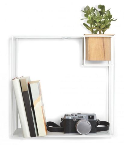 Umbra - Wall shelf-Umbra-Etagère design en métal blanc Cubist Grand modèle