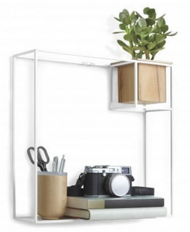 Umbra - Wall shelf-Umbra-Etagère design en métal blanc Cubist Grand modèle