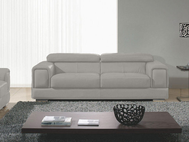 WHITE LABEL - 2-seater Sofa-WHITE LABEL-Canapé Cuir 2 places LIMA
