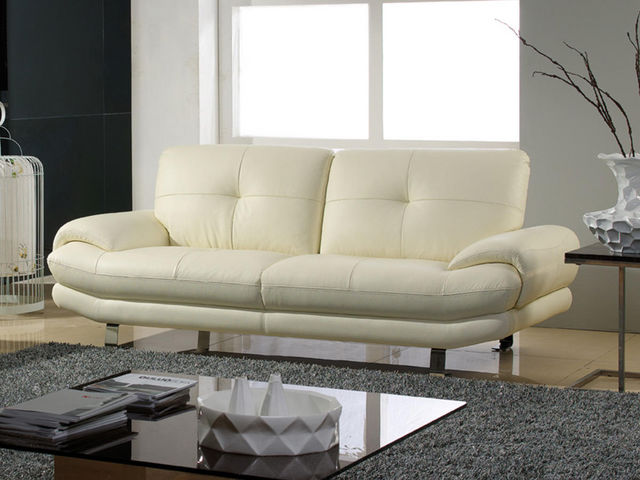 WHITE LABEL - 2-seater Sofa-WHITE LABEL-Canapé Cuir 2 places SWAN