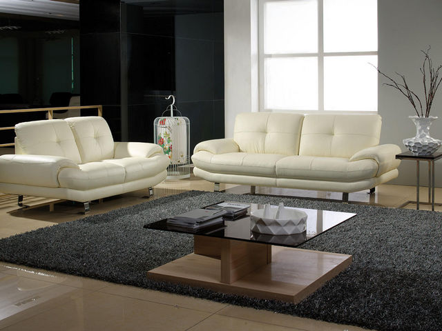 WHITE LABEL - 2-seater Sofa-WHITE LABEL-Canapé Cuir 2 places SWAN