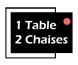 1 TABLE 2 CHAISES