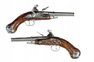 Peter Finer - a pair of english flintlock breech-loading, turn-o - Karabiner Und Gewehr