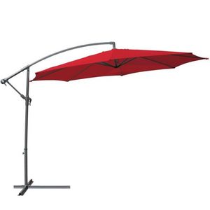WHITE LABEL - parasol déporté de 3,5 m rouge + housse - Ampelschirm