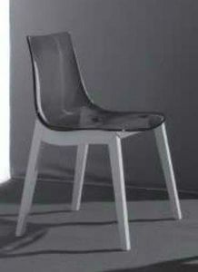 WHITE LABEL - chaise design orbital wood plexiglas fumé et hêtre - Stuhl