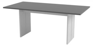 WHITE LABEL - table repas design bali grise - Rechteckiger Esstisch