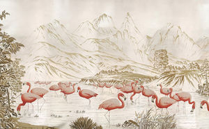 de Gournay - flamingos - Panoramatapete