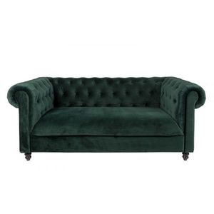 DUTCHBONE - canapé chester velours vert - Chesterfield Sofa
