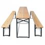 Picknick-Tisch-WHITE LABEL-Table + 2 bancs pliable avec trou parasol