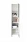 Badezimmerschrank-WHITE LABEL-Colonne DOVA design béton et 2 portes blanche