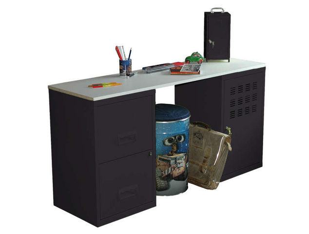 PHSA - Schreibtisch-PHSA-Bureau design en métal noir 130x50x68cm