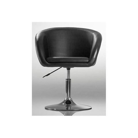 WHITE LABEL - Rotationssessel-WHITE LABEL-Fauteuil lounge pivotant cuir noir
