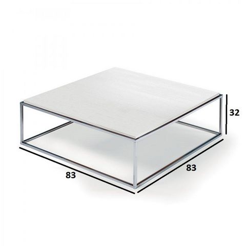 WHITE LABEL - Couchtisch quadratisch-WHITE LABEL-Table basse carré MIMI XL blanc céruse structure c