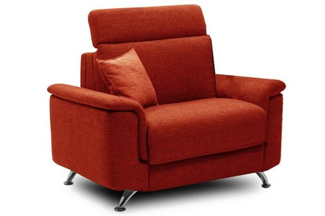 WHITE LABEL - Bettsessel-WHITE LABEL-Fauteuil EMPIRE tweed orange convertible ouverture