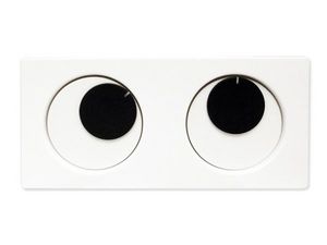 WHITE LABEL - horloge insolite yeux tournant deco maison design  - Reloj De Apoyo