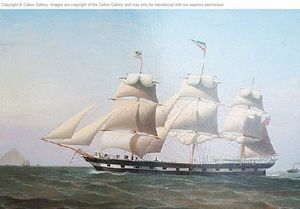 CALTON GALLERY - the ship ?daniel rankin? off ailsa craig, entrance - Óleo Sobre Tela Y Óleo Sobre Panel