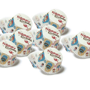 WHITE LABEL - 3 paquets de 48 moules de cuisson en papier décoré - Molde Para Pasteles