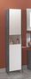 Columna de estanterías simple-WHITE LABEL-Colonne DOVA design béton et 2 portes blanche